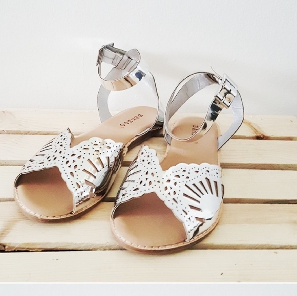 BAMBOO Shoes - Shiny Metallic Chrome Sandals